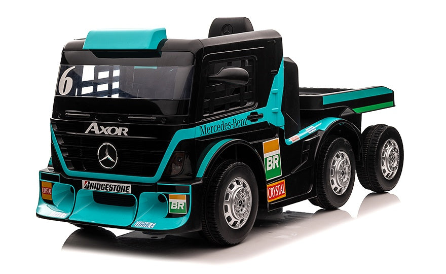 Camión grúa Mercedes con plataforma plana y asiento para conductor, 24 V