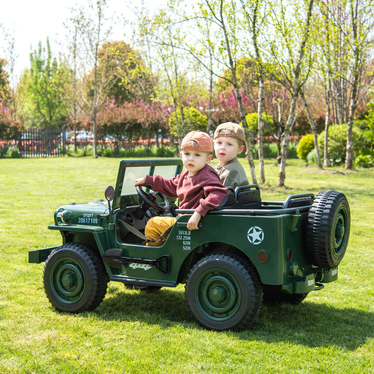 2027 4x4 3-Seater 24V Military Willy Jeep