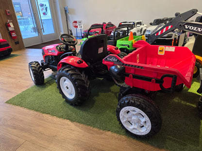 peg perego red tractor 2026 Electric Kids Ride-On Tractor with Dumping Trailer – Kids Car Dealers